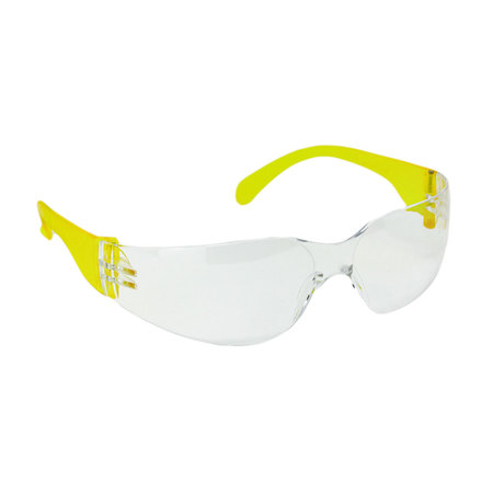SAFE HANDLER Crystal Clear Lens Color Temple Yellow Safety Glasses BLSH-ESCR-CLLCT-SG4Y